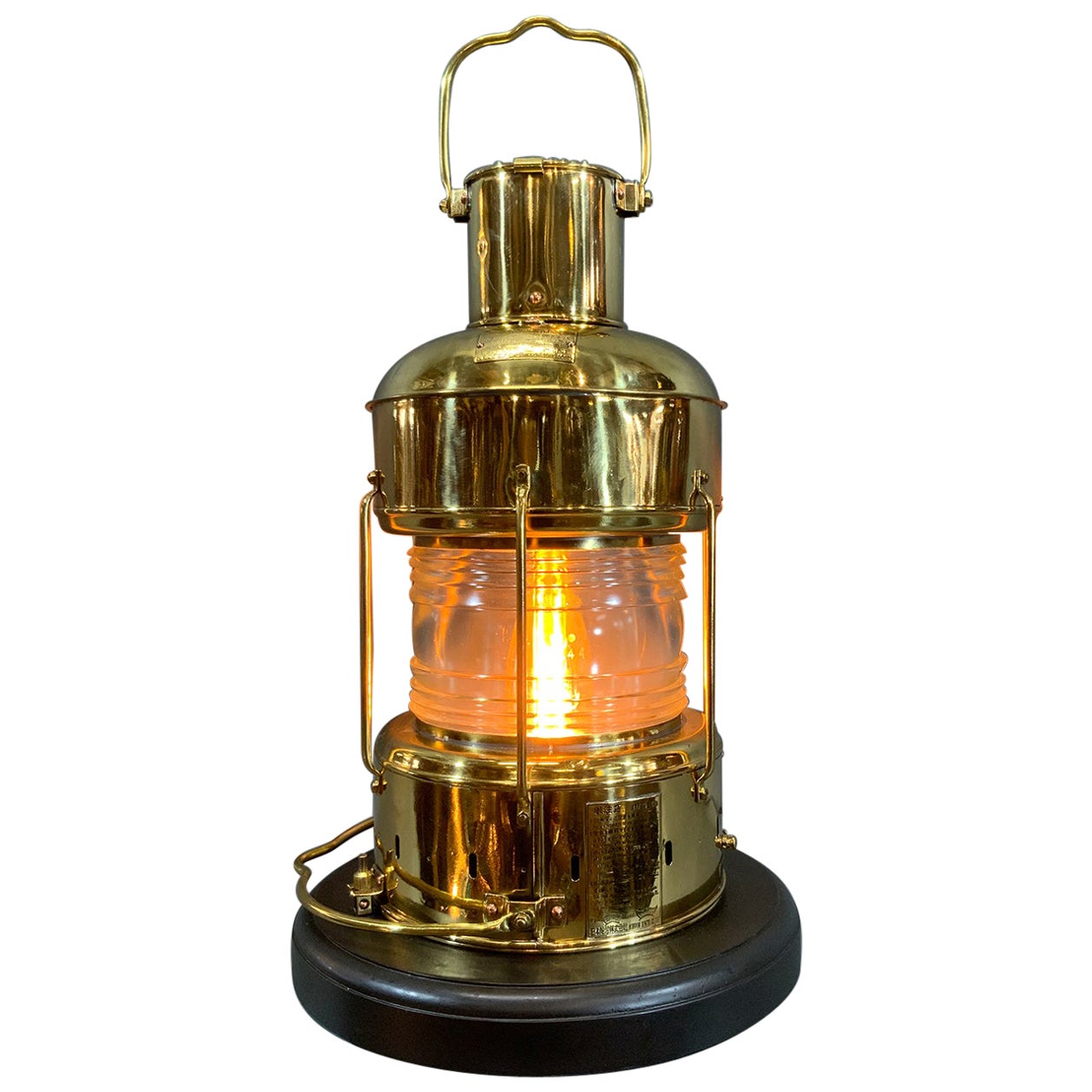 Solid Brass Ship’s Anchor Lantern For Sale