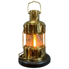 Vintage Solid Brass Ship’s Anchor Lantern