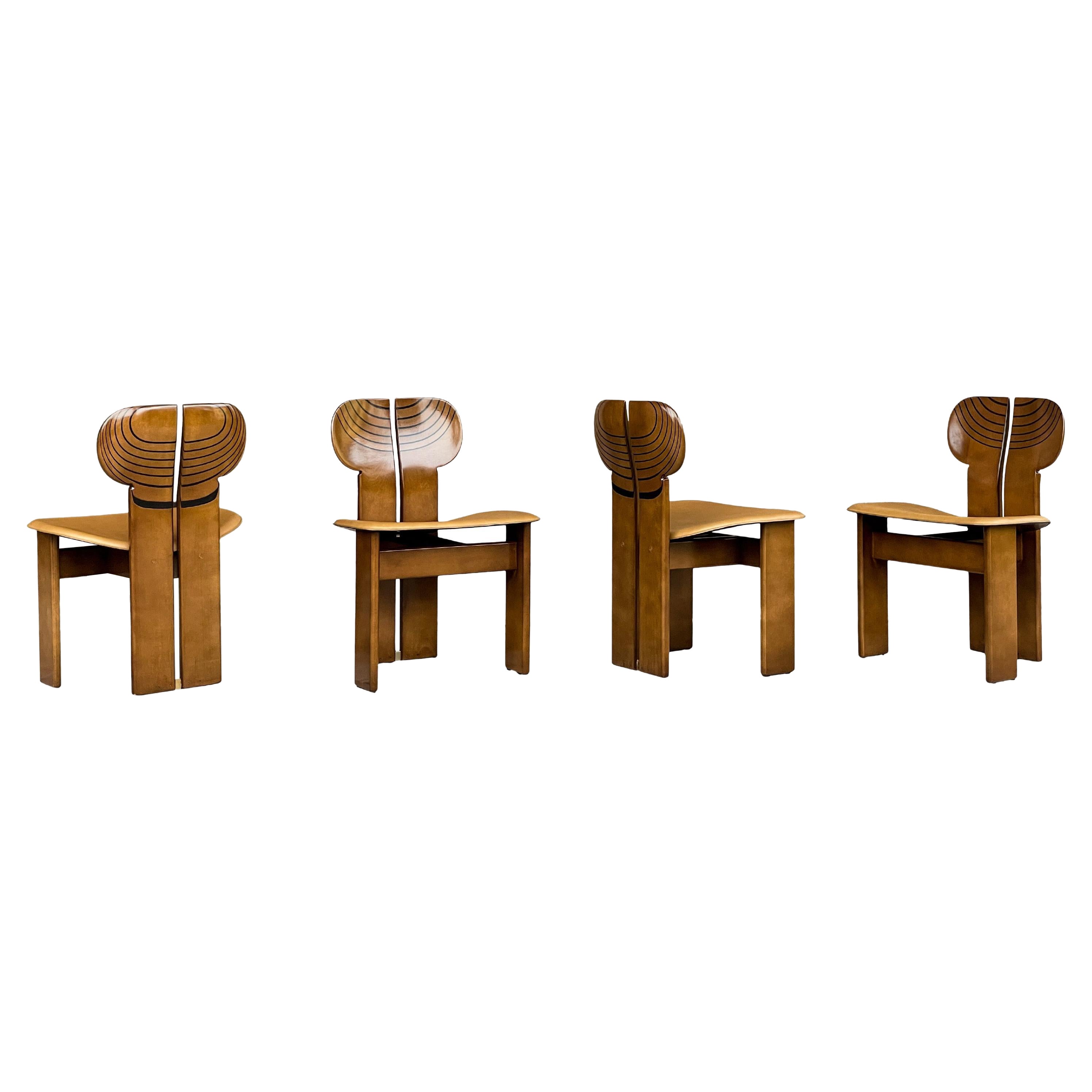 Sedia da pranzo Afra & Tobia Scarpa per Maxalto, 1976, set da 4