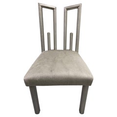 James Mont Silver Greek Key Motif Side Chair