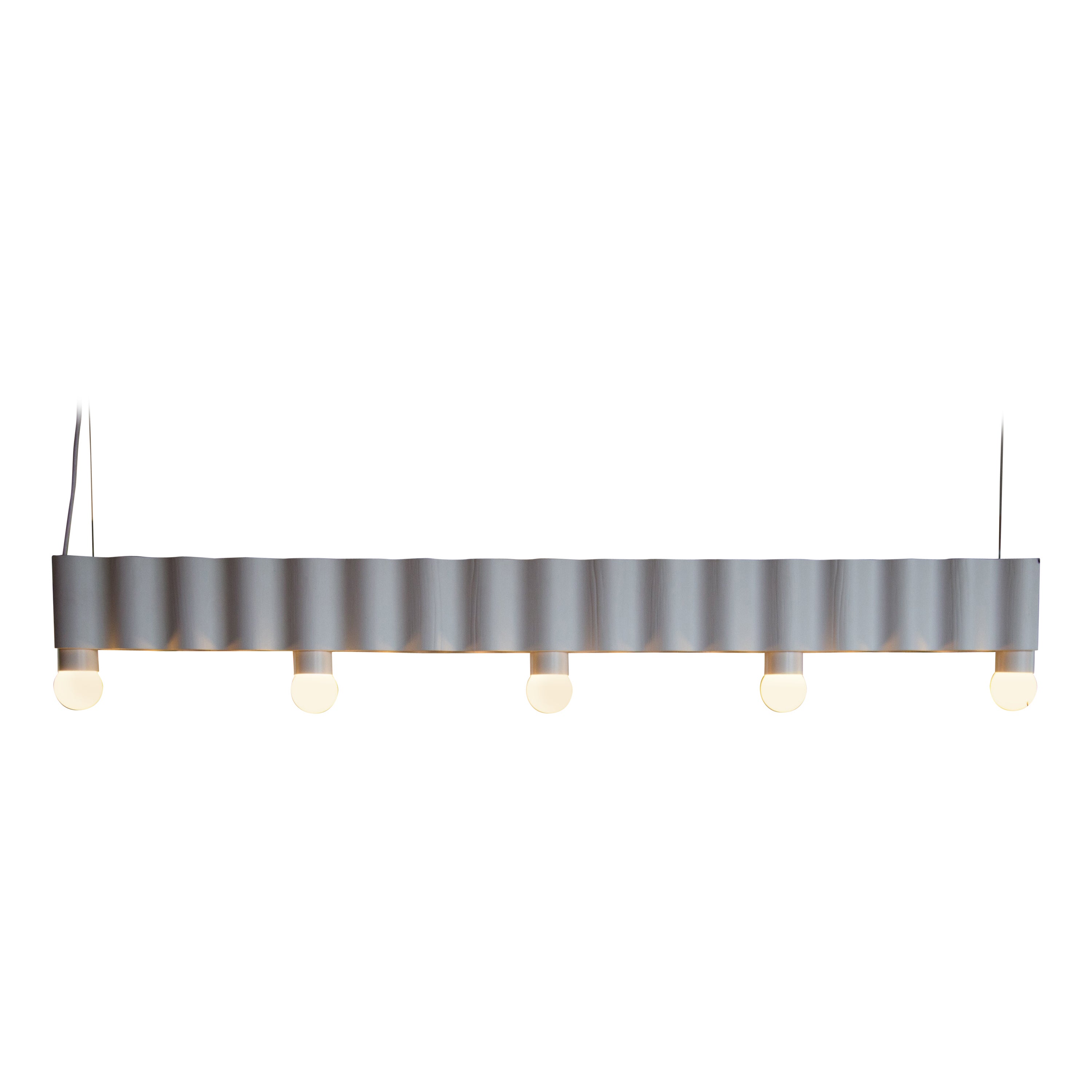Linear Corrugation Pendant Light '5 Bulbs' in Off-White