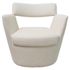 Modernist Lounge Chair in Woven Upholstery by Pierre Frey