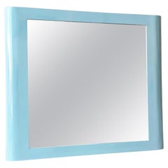 Postmodern Blue Lacquer Laminate Mirror