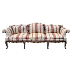 Late 20th-C. French Louis XVI Style Sofa By EJ Victor In Stripe Damask