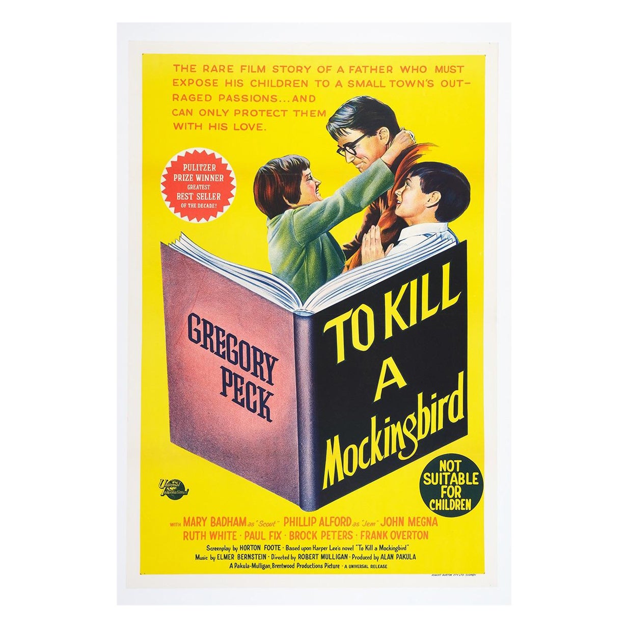 To Kill A Mockingbird '1962' Original Vintage Poster Mint, Linen Backed For Sale