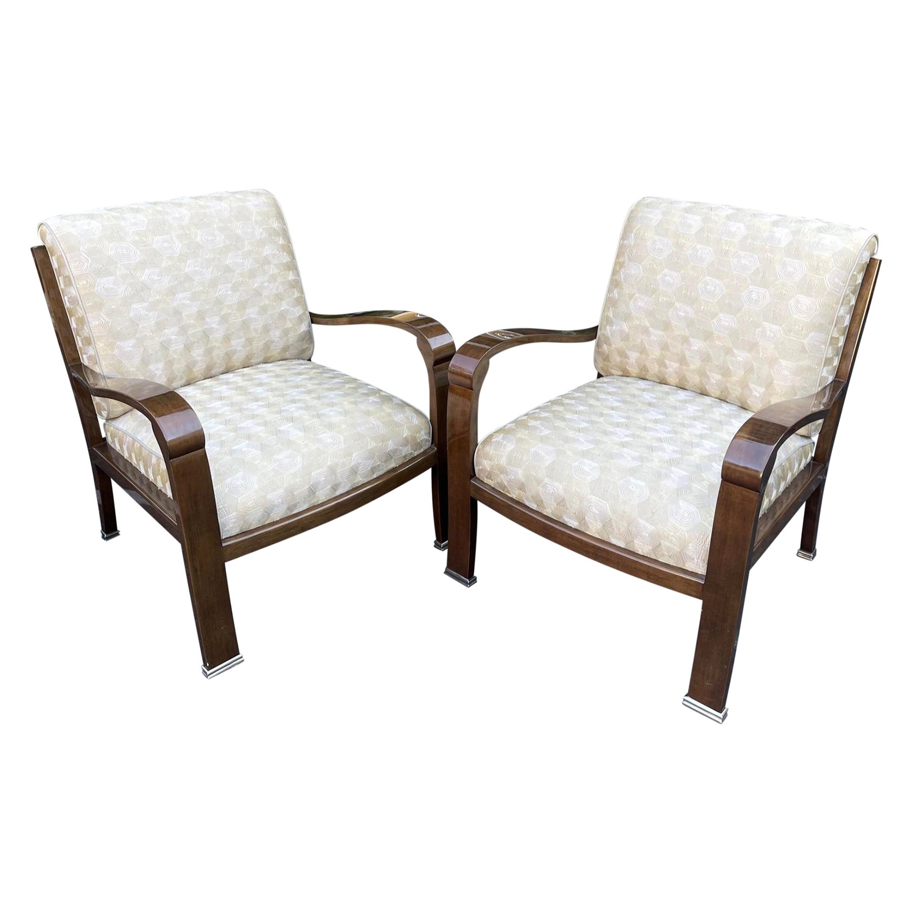 Pair of Art Deco Style Sally Sirkin Lewis for J. Robert Scott Club Chairs  For Sale at 1stDibs