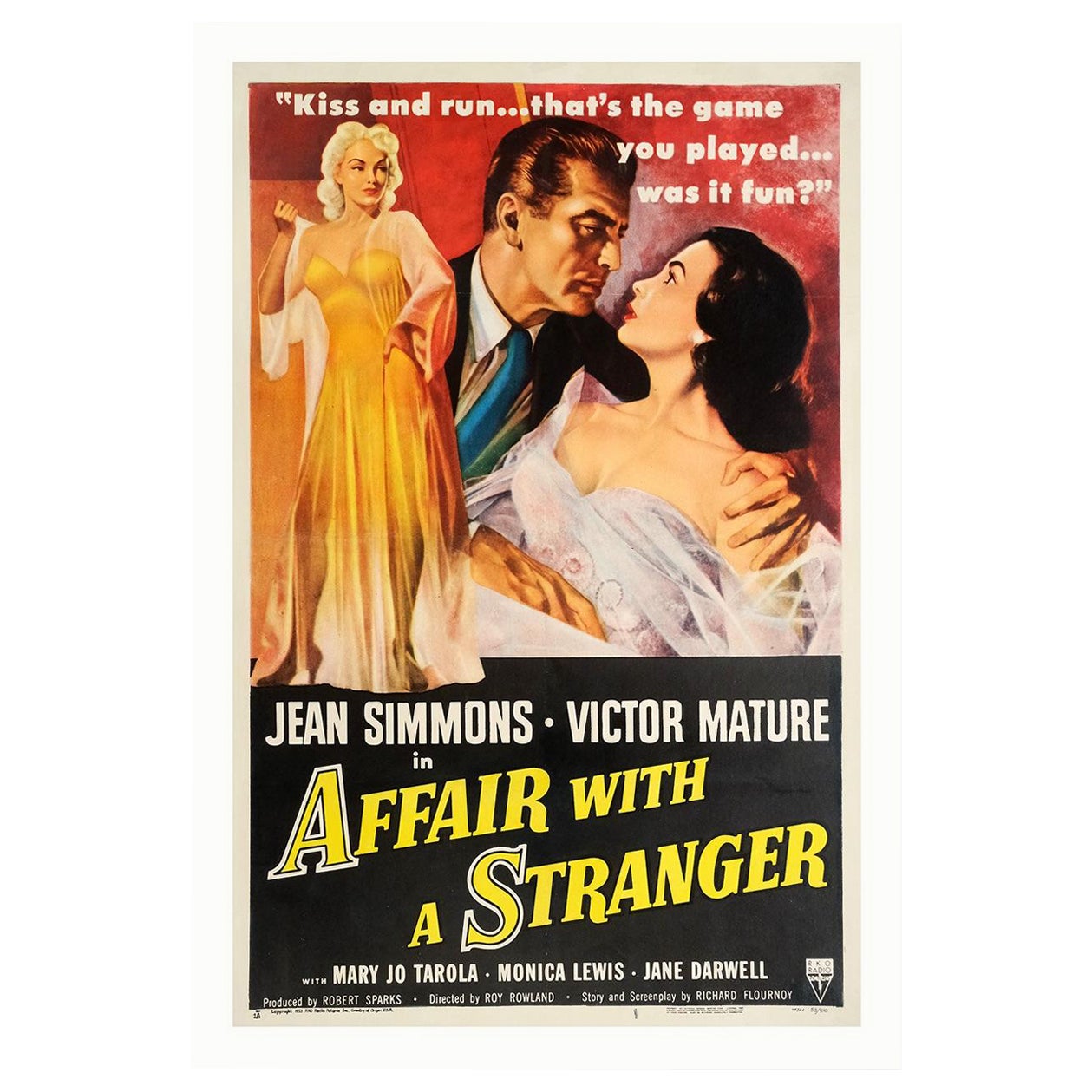 Affair with a Stranger '1953' Original Vintage Poster Linen Backed For Sale