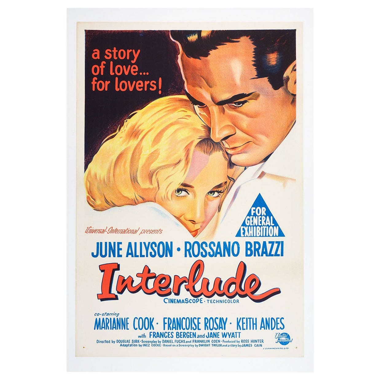 Interlude '1957' Vintage Original Poster, Mint Linen Backed For Sale