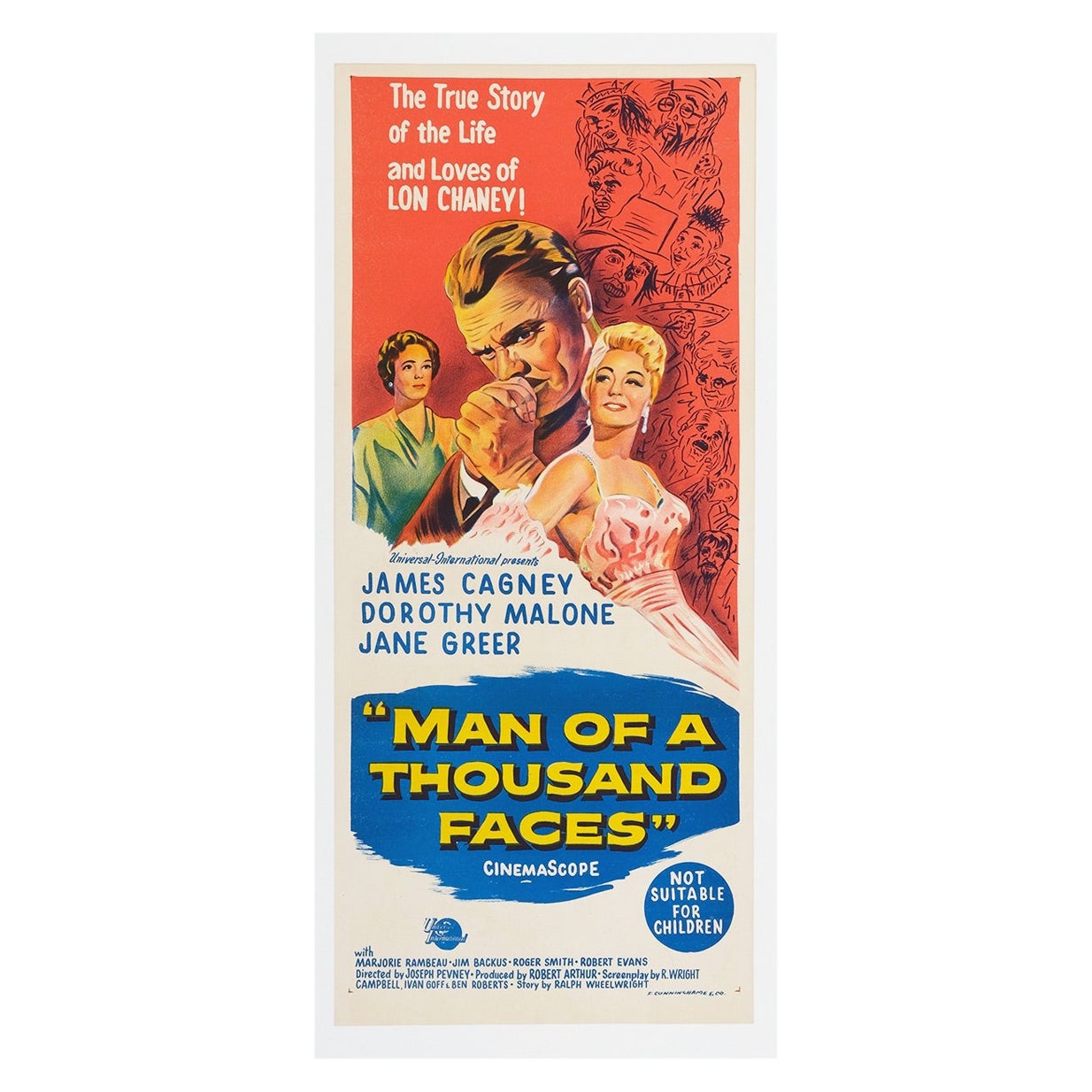 Man of a Thousand Faces '1957' Vintage Original Poster Linen Backed For Sale