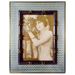 Retro Photo Frame with Interlacements in French Empire Louis XVI Style Sterling Silver