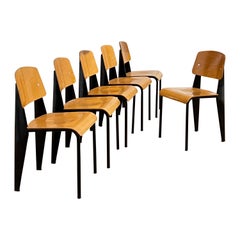 6 Standard Chairs by Jean Prouve 1950s