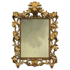 19th Century Gilt  Antique Mirror with Leaves