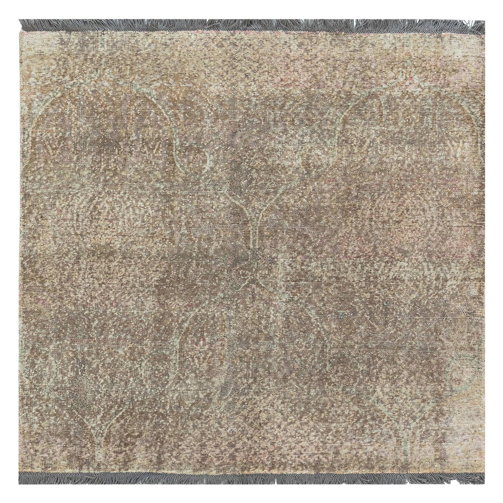 TRESOR Hand Knotted French Rococo Inspired Rug in Beige and Blue ...