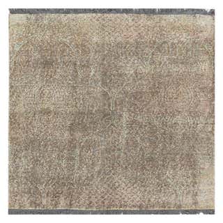 TRESOR Hand Knotted French Rococo Inspired Rug in Beige and Blue ...