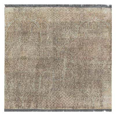 TRESOR Hand Knotted French Rococo Inspired Rug in Beige and Blue ...
