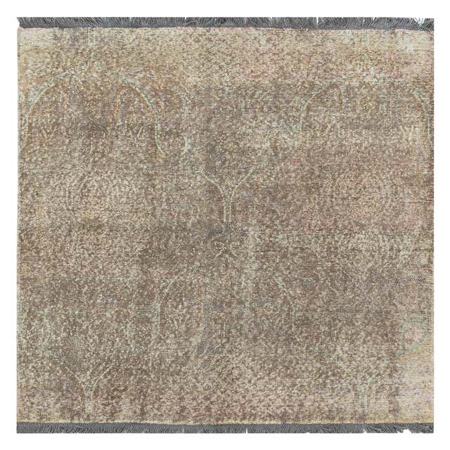 TRESOR Hand Knotted French Rococo Inspired Rug in Beige and Blue ...
