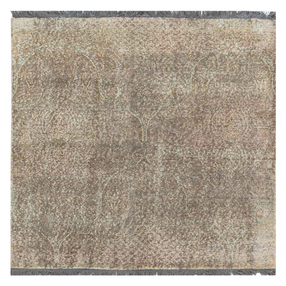 TRESOR Hand Knotted French Rococo Inspired Rug in Beige and Blue ...