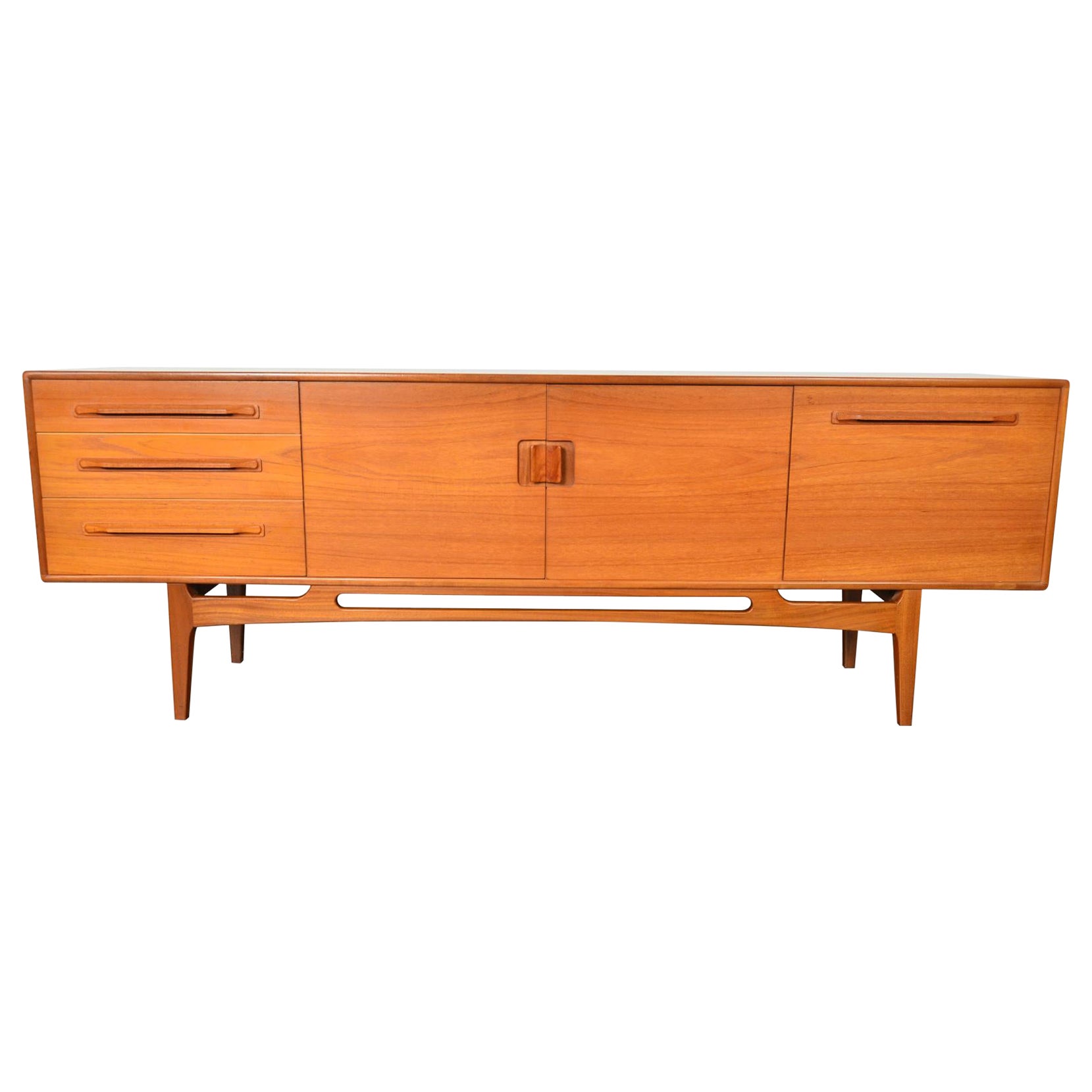 Large Mid Century Credenza in Teak by Beithcraft For Sale