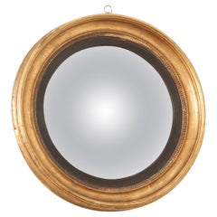 Antique English Gold Gilt Convex Mirror