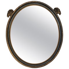 Elegant Rams Head Neo Classical Oval Mirror