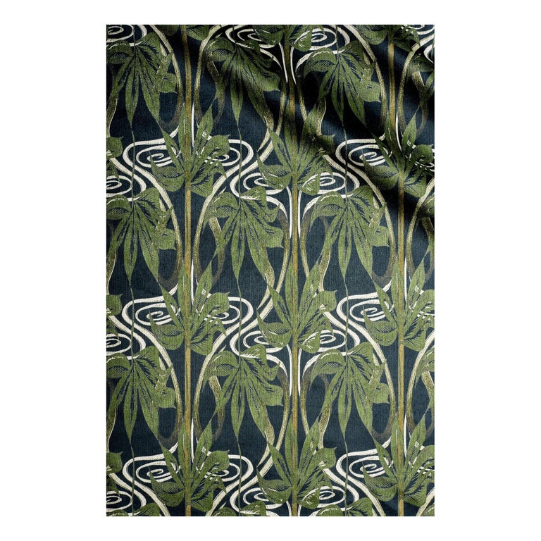 Quadrille Fabric: Dianne - Custom Avocado Green on White 100% Cotton main image 1
