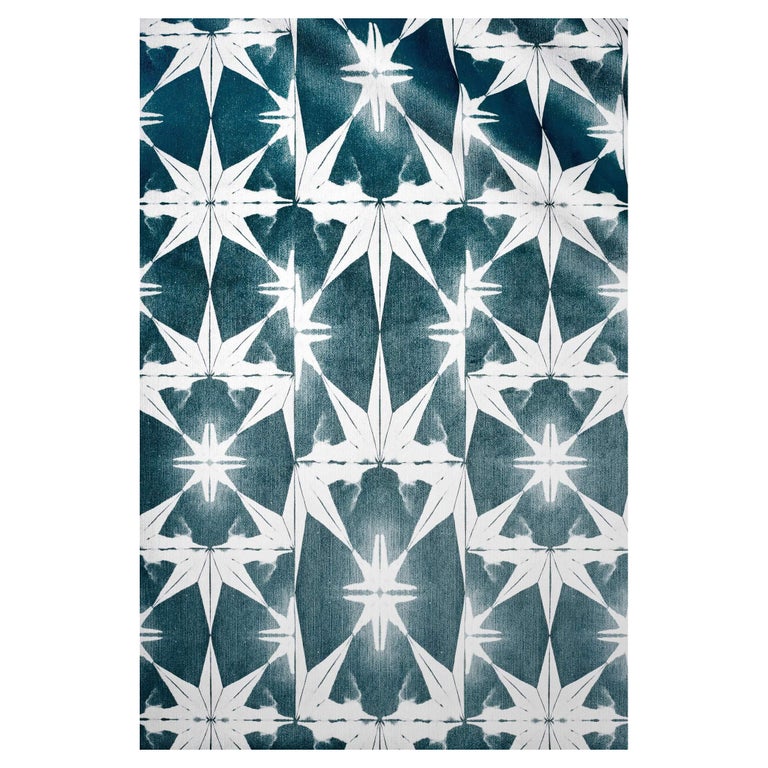 Wanderlust Teal Velvet Fabric For Sale at 1stDibs