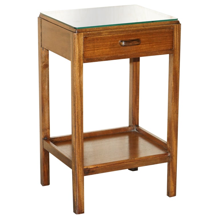 Tall Moss Partners 1952 MidCentury Modern English Oak Side End Lamp