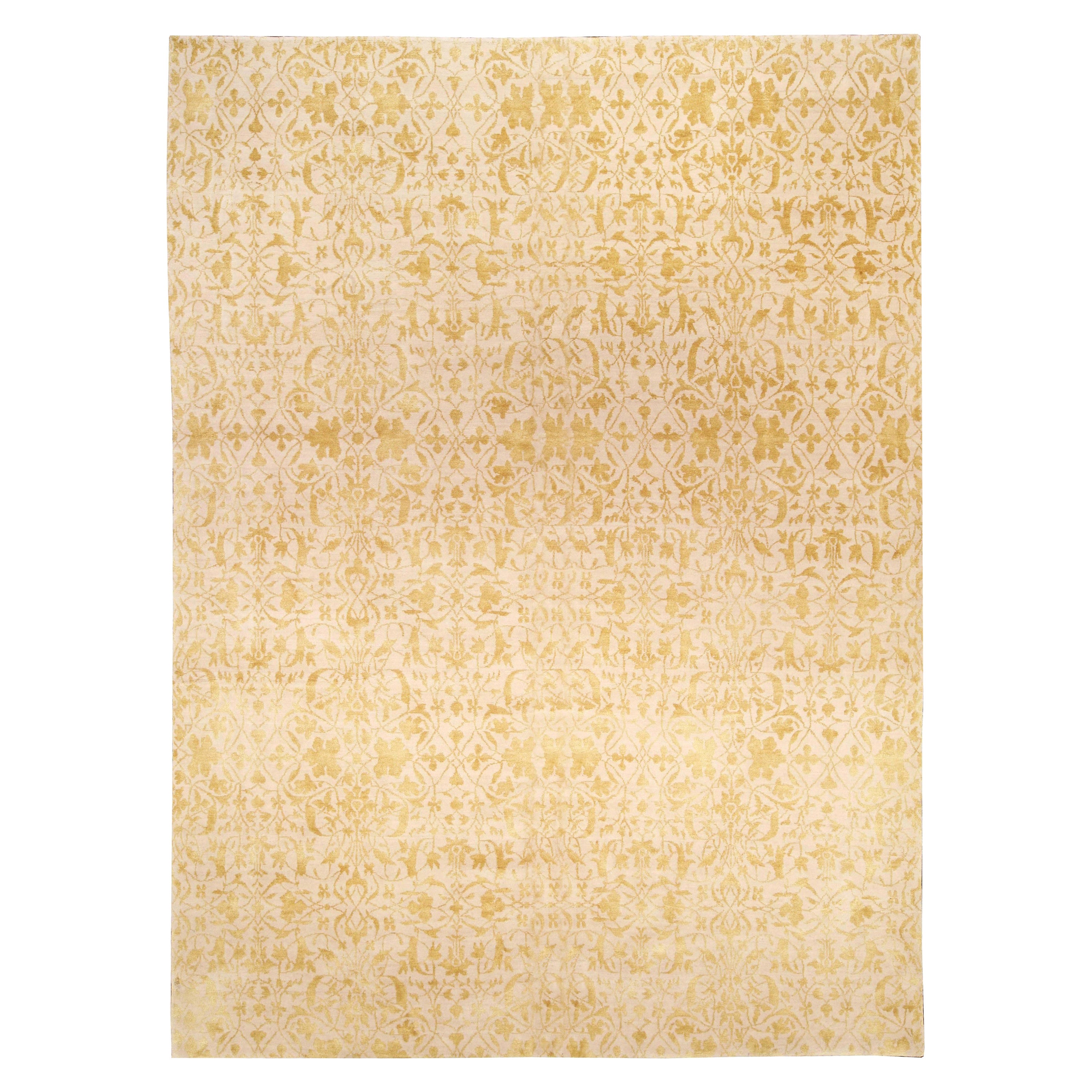 High-Quality Floral S7 Tibetan Handmade Rug by Doris Leslie Blau
