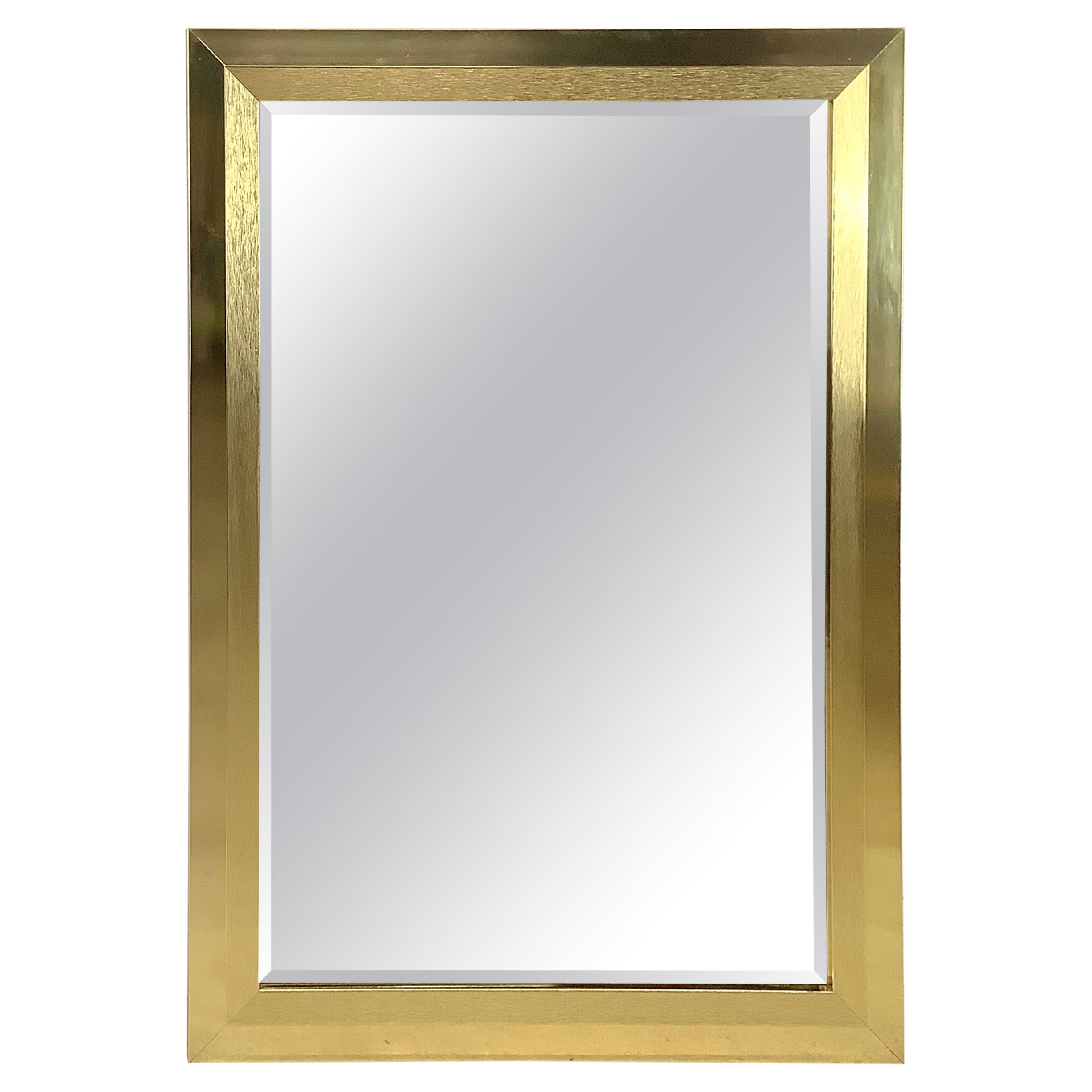 French Vintage Brass Framed Mirror at 1stDibs