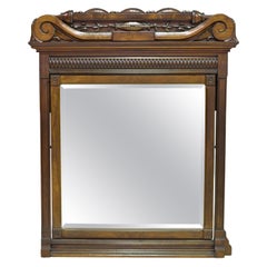 American Victorian Eastlake Mirror in Carved Walnut, c. 1880