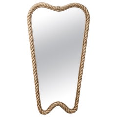 Miroir en corde française dans le style d'Audoux & Minet