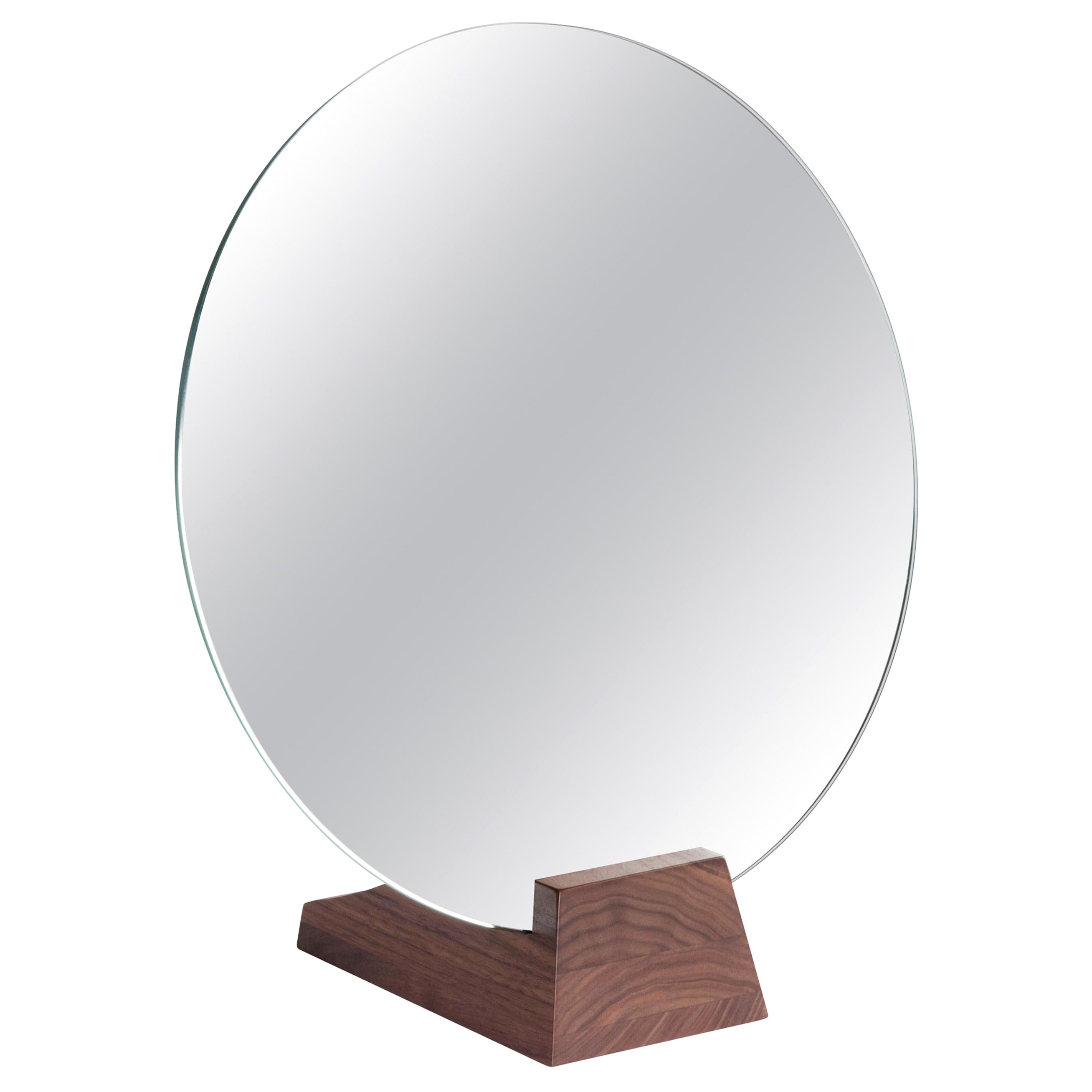 Natural Varnished Walnut "Lalou" Mirror, Jacques Emile Rulhmann