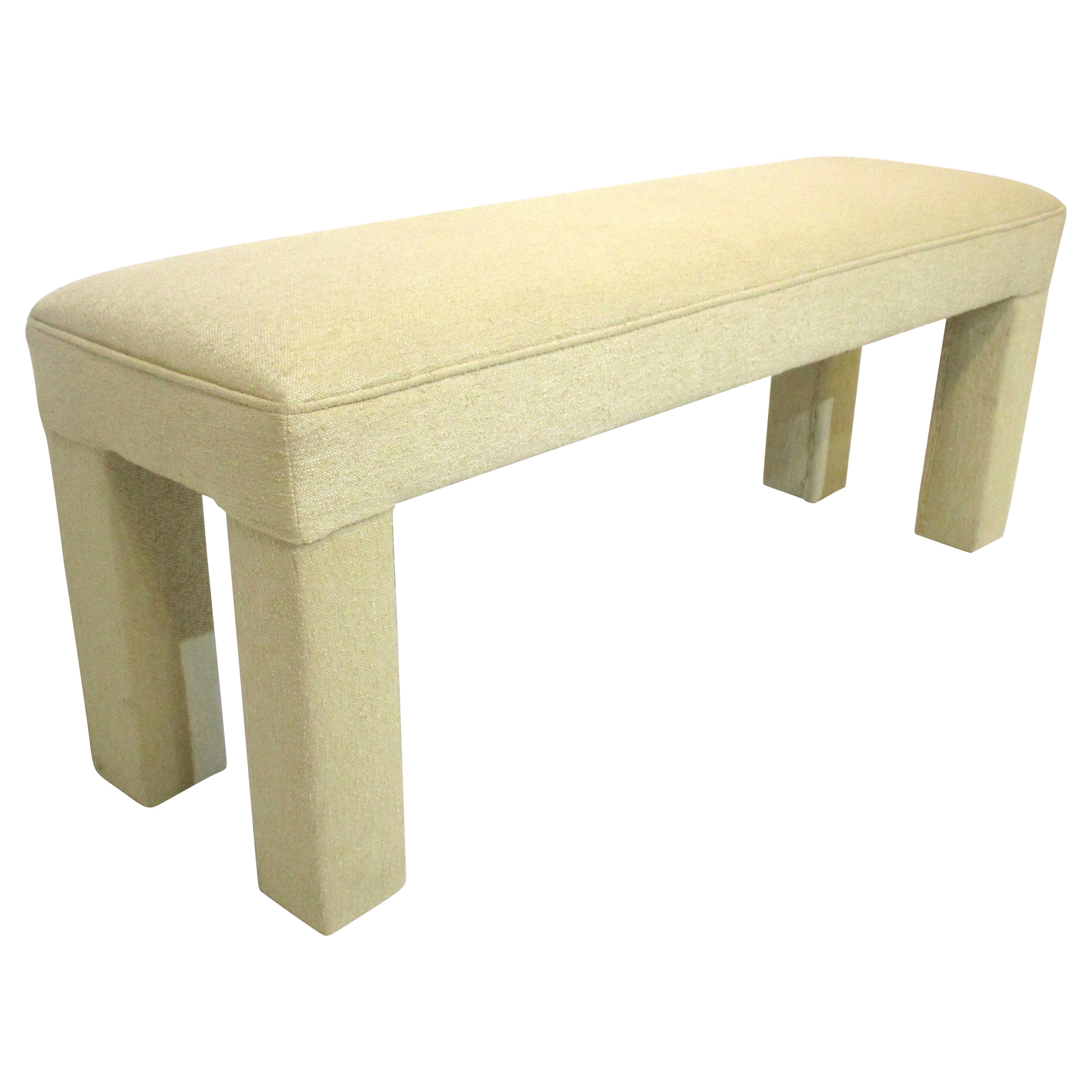 Milo Baughman Styled Upholstered Bench For Sale