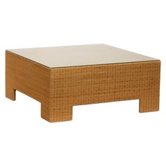 Retro Square Wicker Coffee Table by Milling Road / Baker