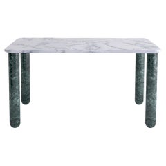 Medium White and Green Marble "Sunday" Dining Table, Jean-Baptiste Souletie