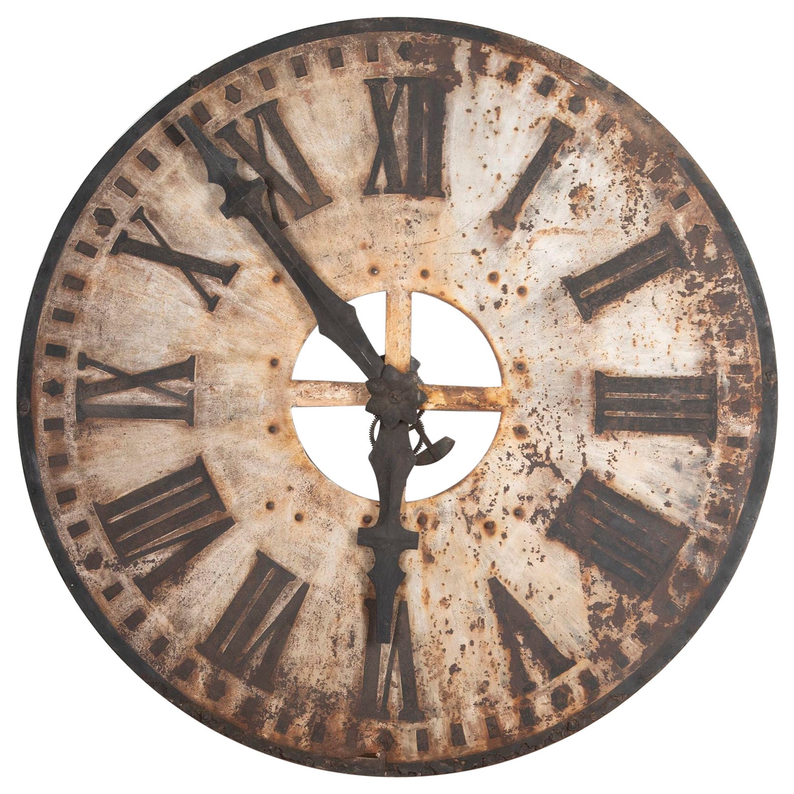 19th Century French Tower Clock Face For Sale