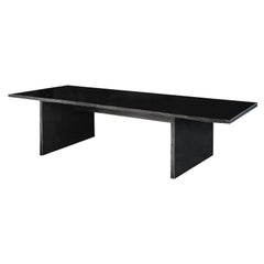 Marble Long Slate Dining Table Signed by Frédéric Saulou