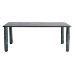 X Large Black and Green Marble "Sunday" Dining Table, Jean-Baptiste Souletie