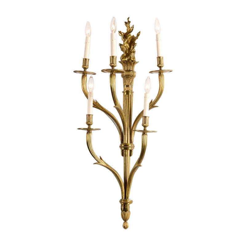 Maison Charles, Pair of Neoclassical Sconces, France, circa 1960 For Sale