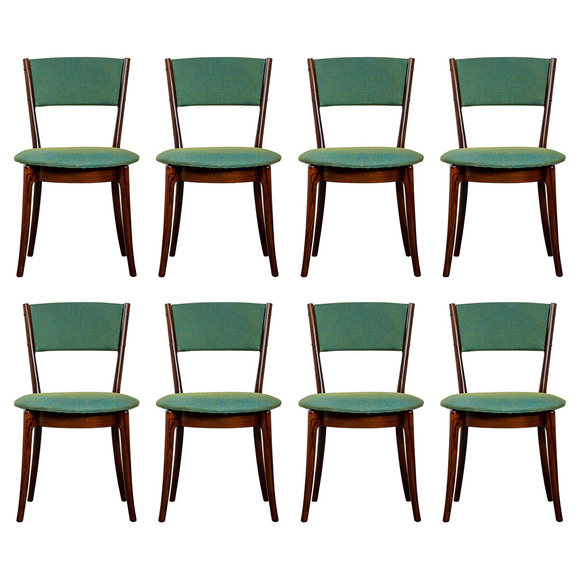 Ensemble de 8 chaises de salle à manger danoises en palissandre modernes du milieu du siècle