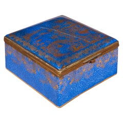 Antique Chinoiserie Blue Staffordshire Porcelain Box