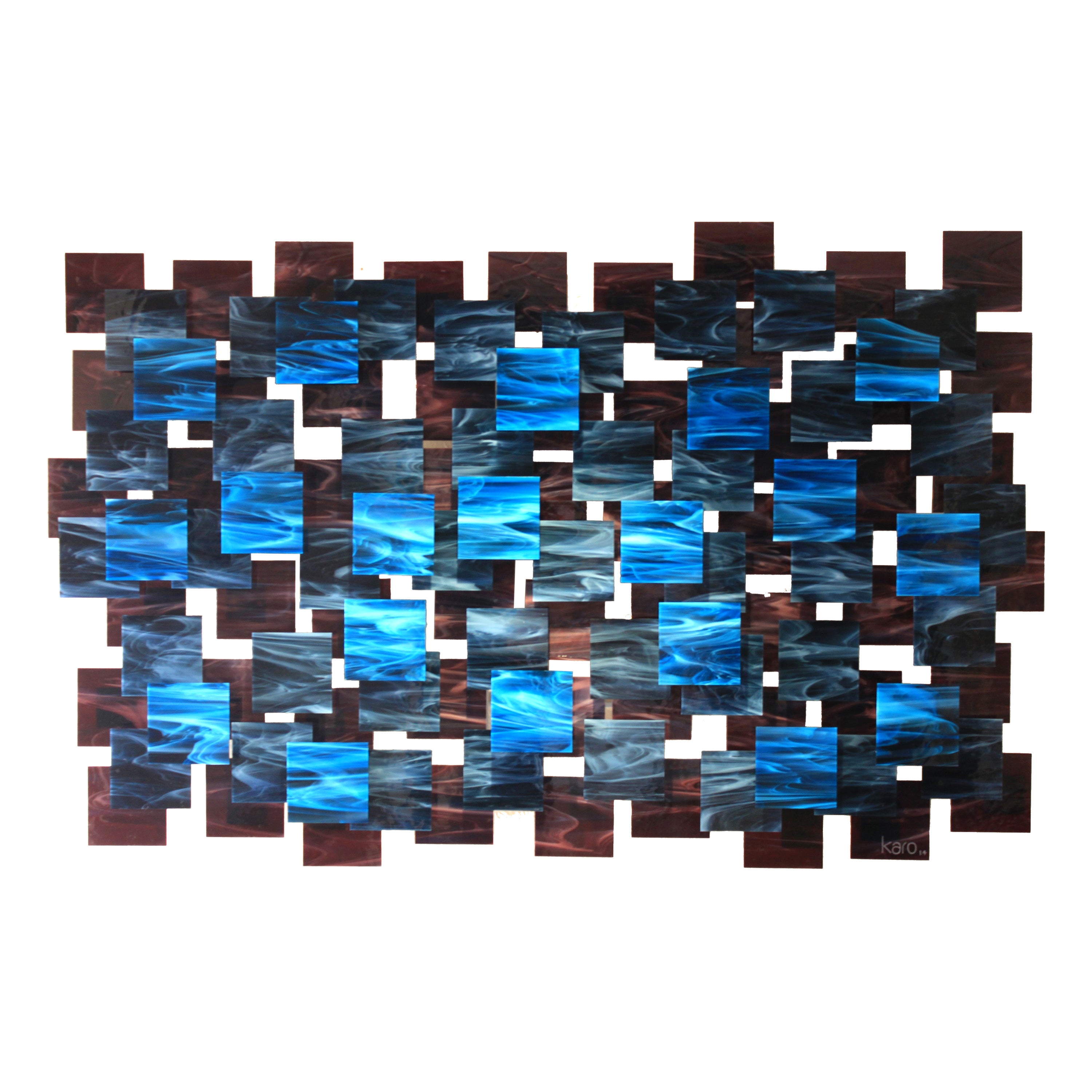 "Electric" Original Glass and Metal Wall Sculpture For Sale