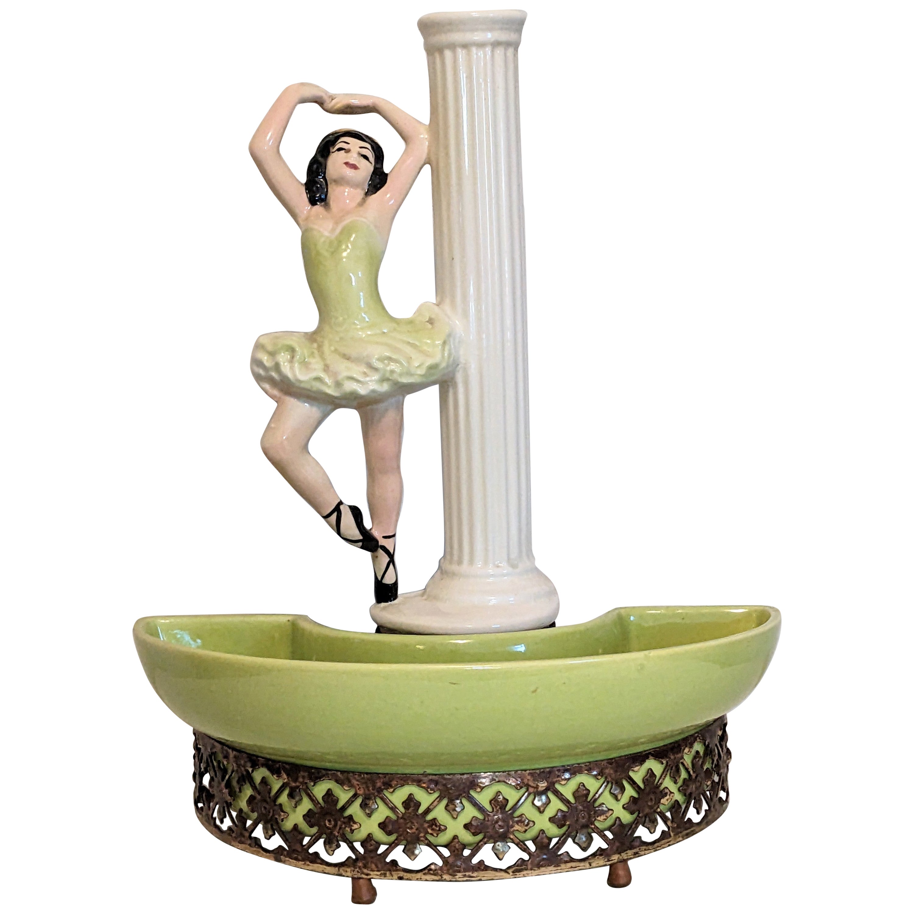 Kalifornische Keramik-Ballerina-Tischlampe