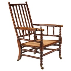 George iv Simulated Rosewood Cane Seated Bobbin Armchair, C.1840
