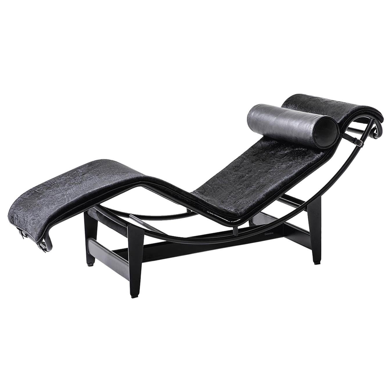 Le Corbusier, Jeanneret, Charlotte Perriand LC4 Noire Chaise Lounge by Cassina