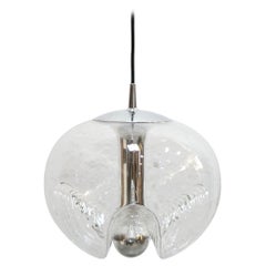 Vintage Glass Wave Pendant Lamp by Koch and Lowy for Peill and Putzler Editions