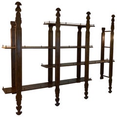 Retro Italianate Solid Oak with Brass Gallery Wall Mounted Shelving