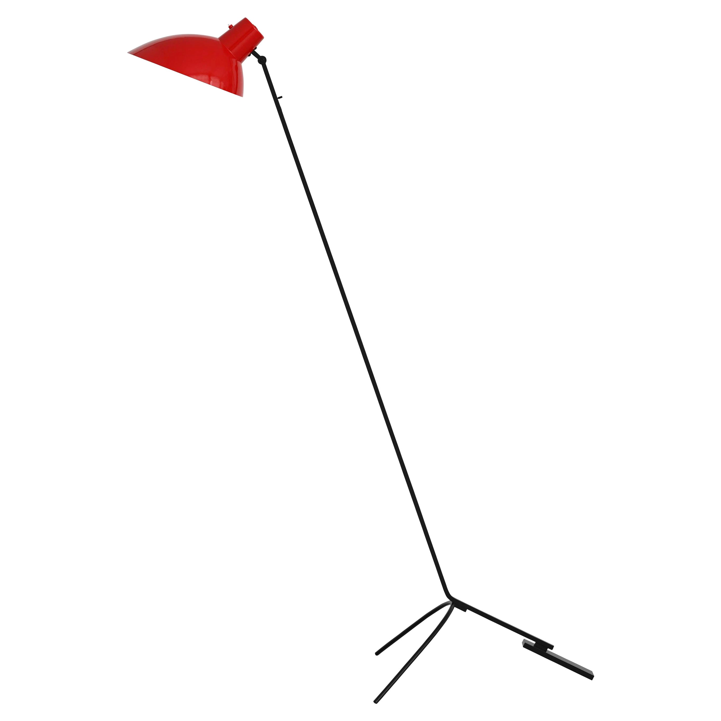 VV Cinquanta Red and Black Floor Lamp Designed by Vittoriano Viganò for Astep