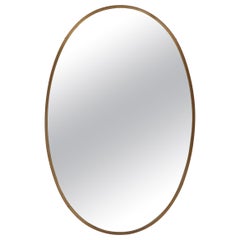 1950s Italian Oval Brass Mirror