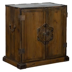 A Qing Dynasty Period 19th Century Carrying Chest with Lateral Handles